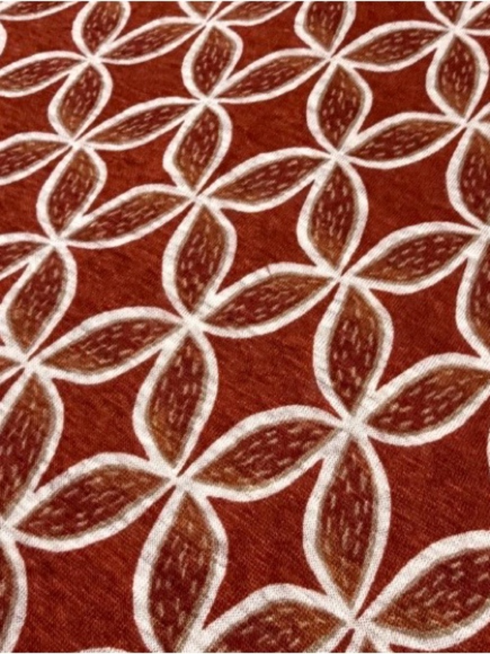 Sigrid Olsen 100% Linen Geometric Art Print-Top -Clay & Cream-Size S-BNWOT-VACAY - Picture 5 of 11